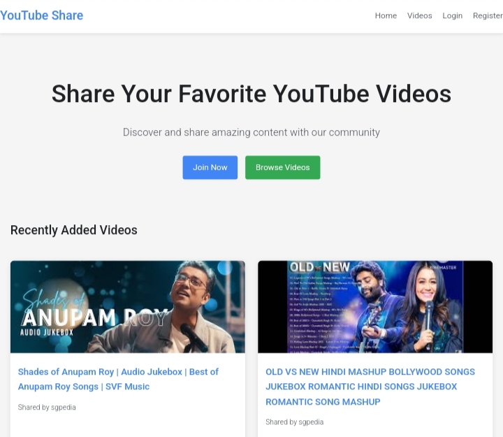 Youtube Video Link Sharing